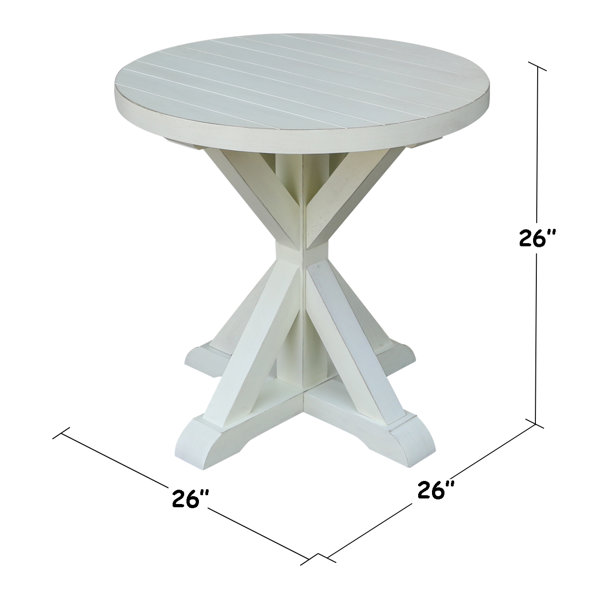 August Grove® Philippine 26.25'' Tall Solid Wood Cross Legs End Table